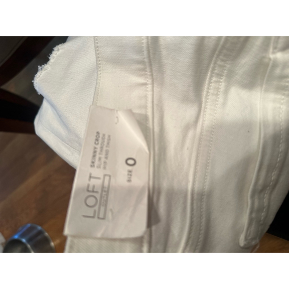 Women's‎ LOFT White Skinny Crop Jeans Size 0 - Picture 3 of 4